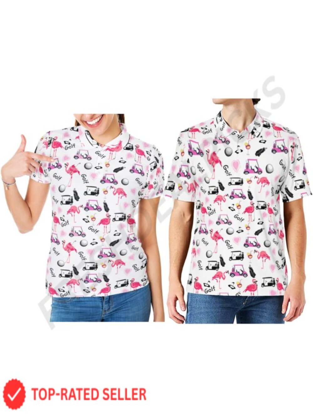 Unisex Golf Polo Shirt Moisture Wicking Short Sleeve Athletic